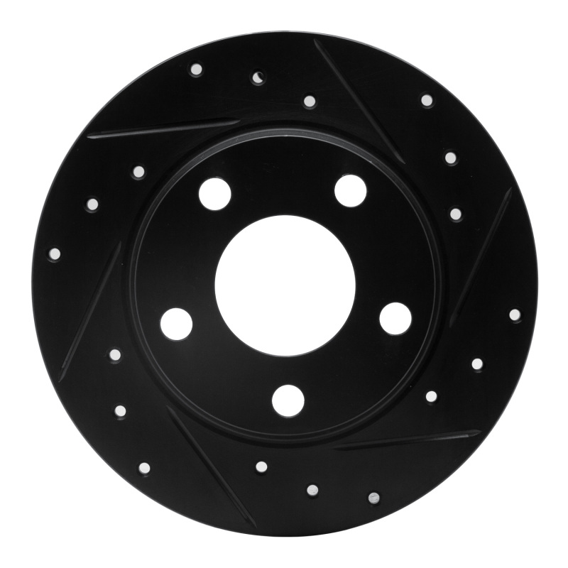 Audi A6 Quattro Brake Rotor (1) - Rear Right - R1 Concepts - Drilled & Slotted - Black - `99-`02
